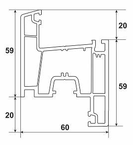 Профиль NOVOLINE М 60-3К GREEN SYSTEM 60 створка, шт=6,5м